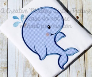 Whale Applique Embroidery Design – A Creative Medley