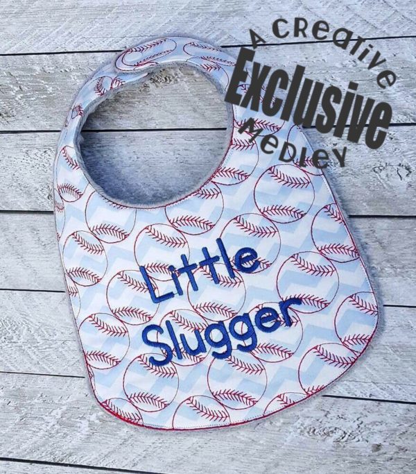 Baseballs Bib – In the Hoop – for large hoops – A Creative Medley